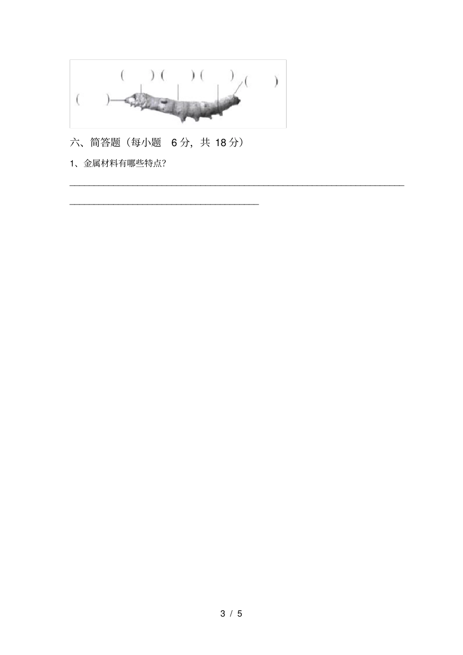 最新教科版三年级科学上册期中试卷及答案【汇总】_第3页