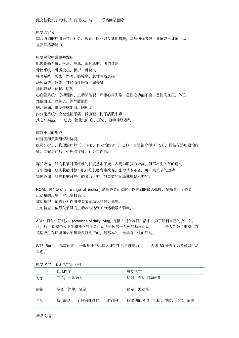 最新整理康复医学复习最终版学习资料_第1页