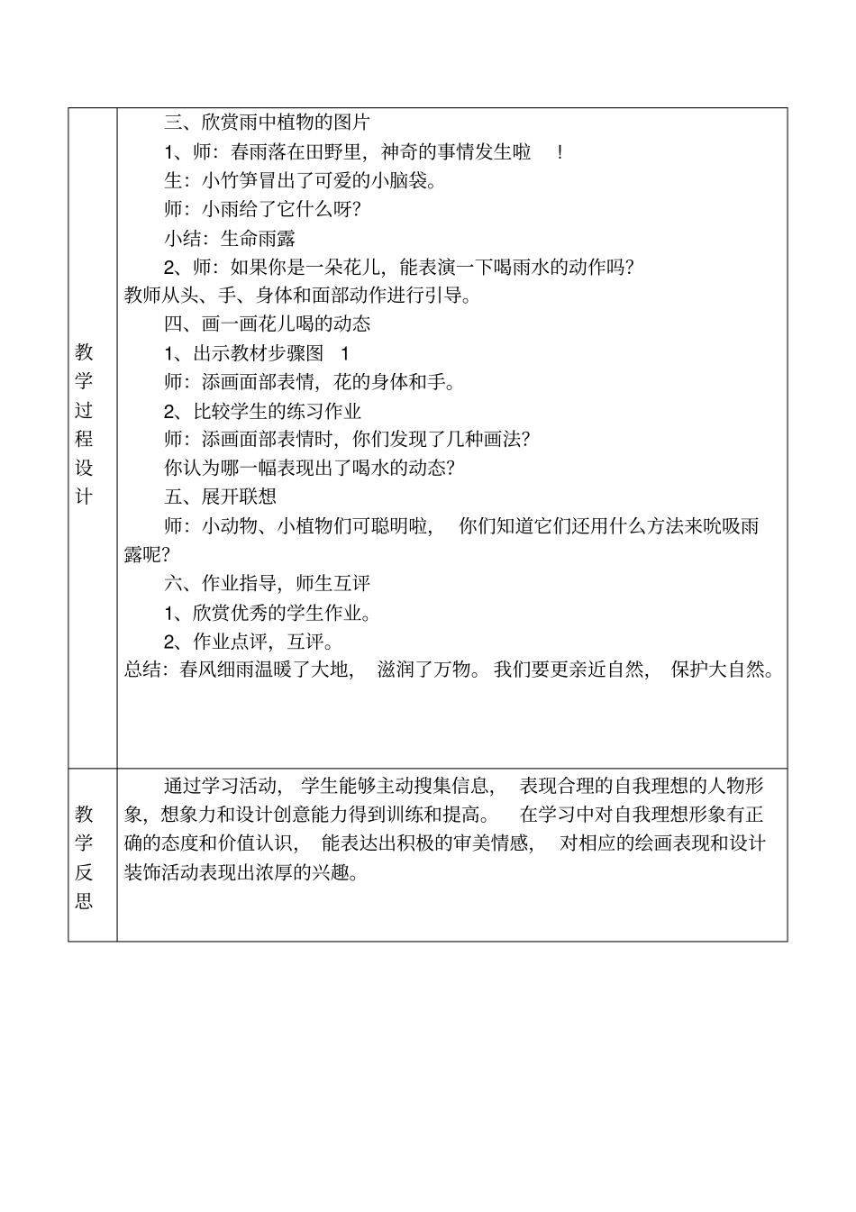 最新湘江版一年级美术下册教学设计教学反思_第2页