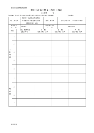 最新版水利水电三检制培训资料