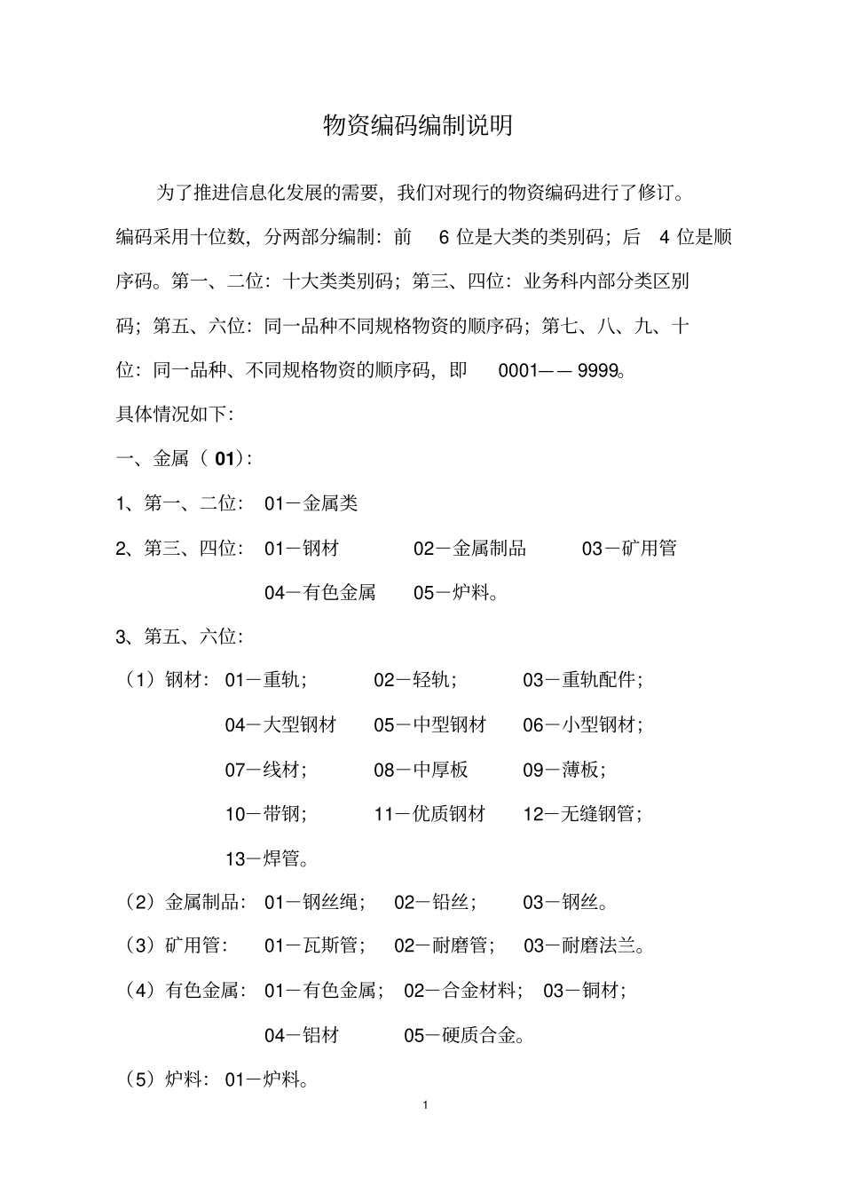 最新物资编码编制说明_第1页