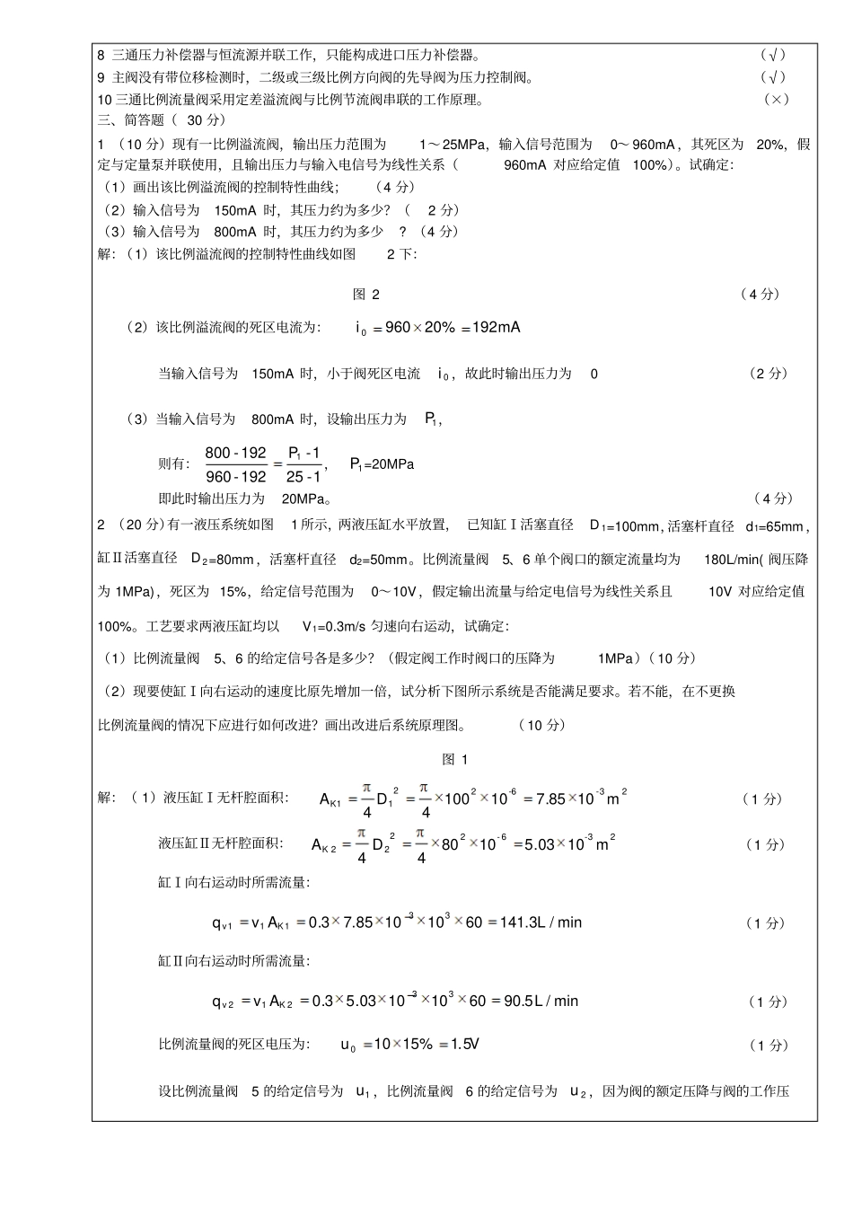 最新电液比例控制技术B卷+标准答案_第2页