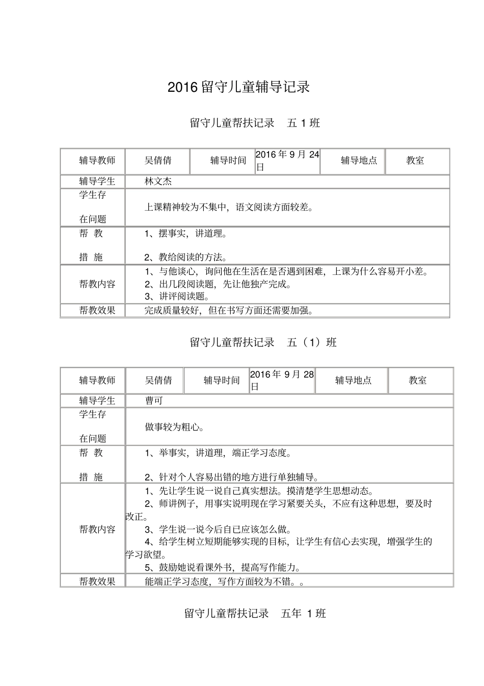 最新留守儿童帮扶记录_第1页