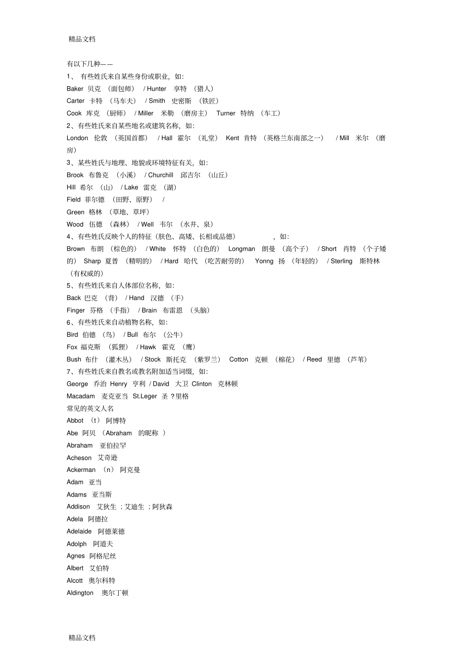 最新英文姓氏大全_第2页