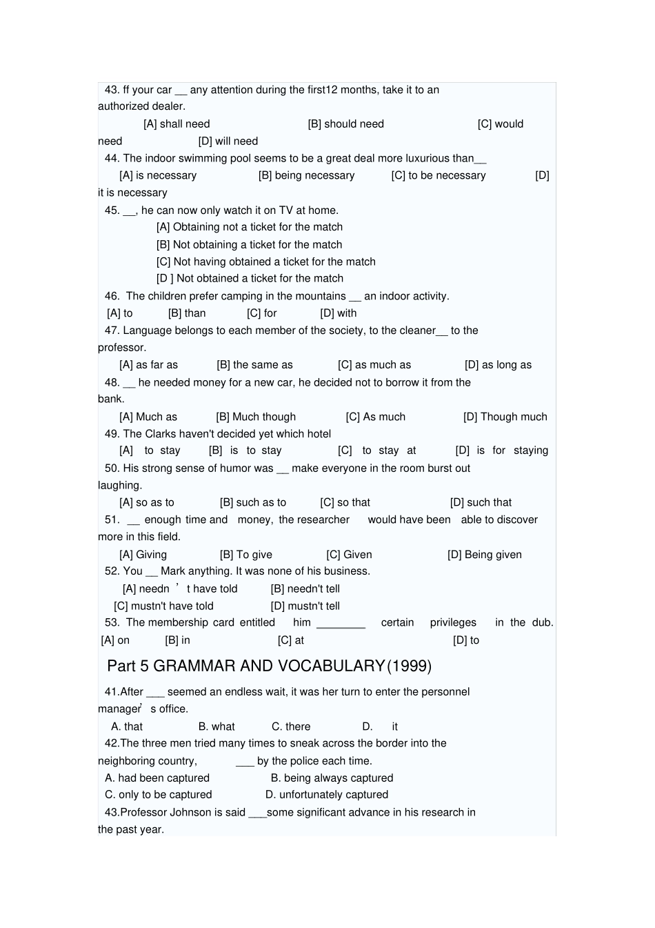 最新英语专业四级历年词汇真题_第2页