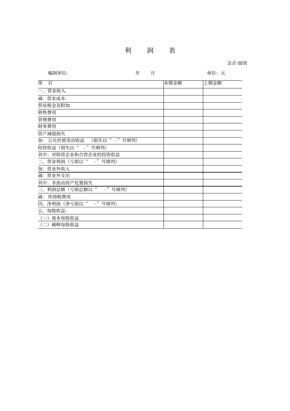 最新财务报表标准格式_第2页