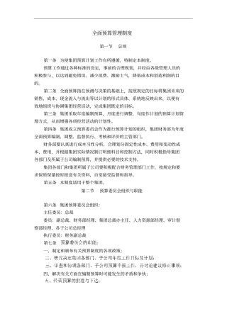 最新集团全面预算管理制度