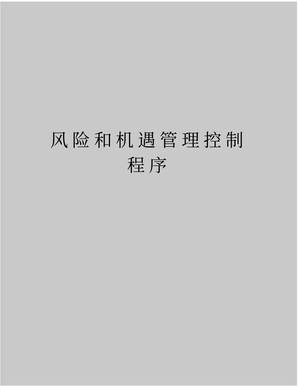 最新风险和机遇控制程序_第1页