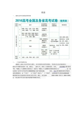 最新高考英语考点分析