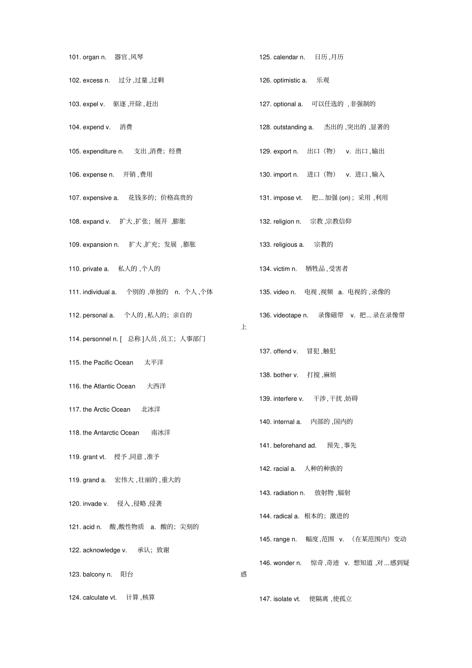 最近十年高考上海卷英语高频词汇总汇_第3页