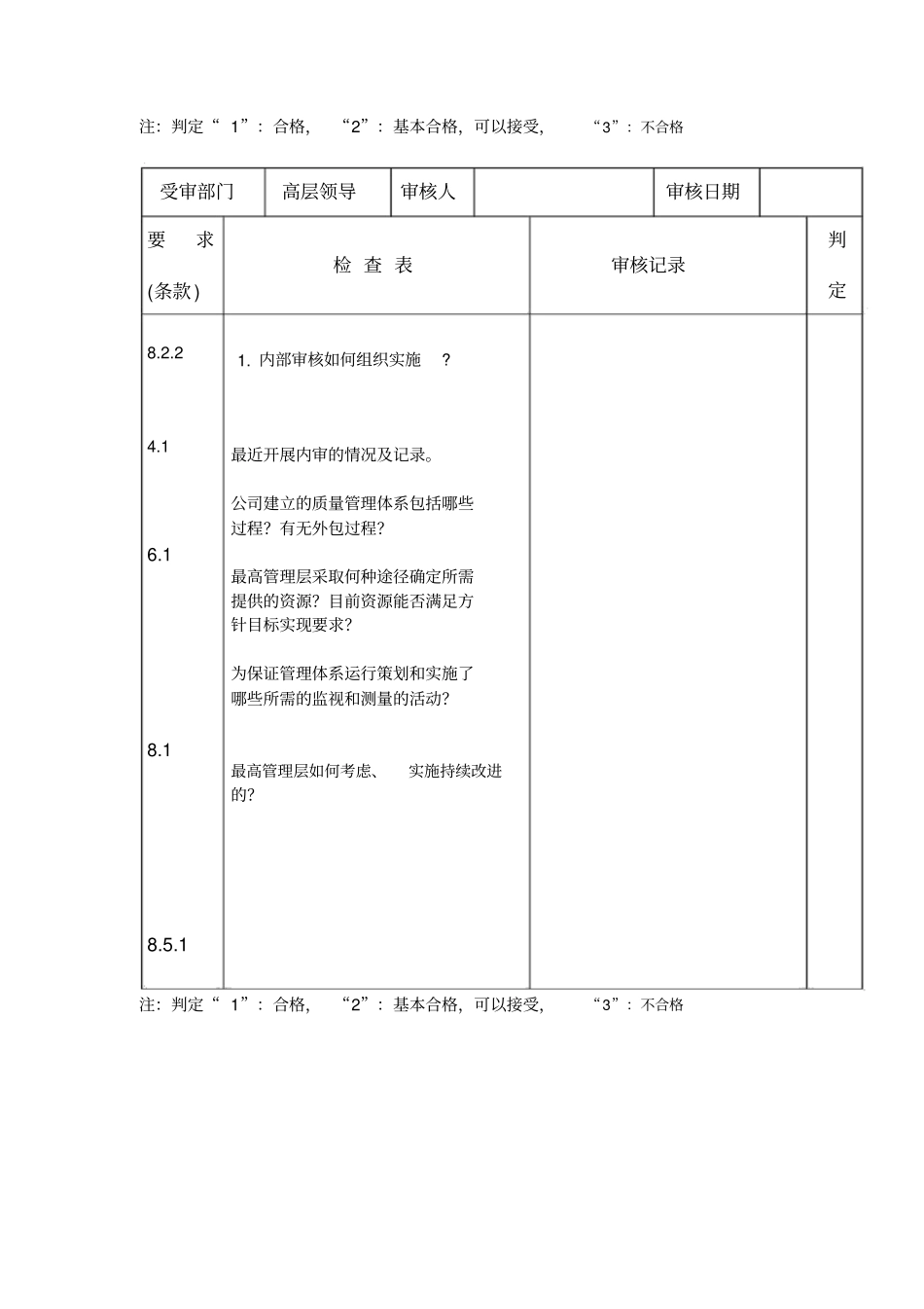 最高管理层内审检查表_第3页