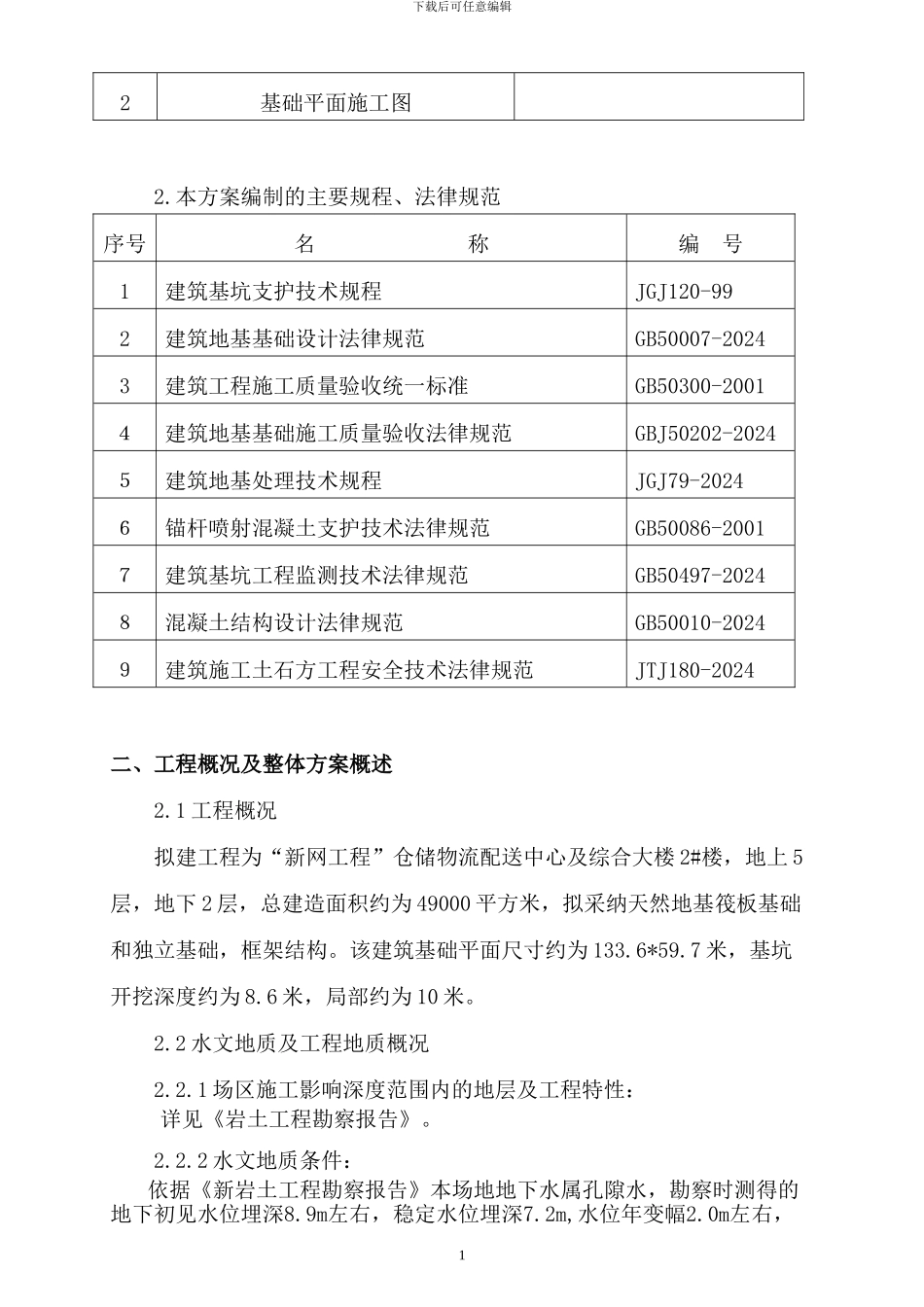 基坑支护降水施工方案_第2页