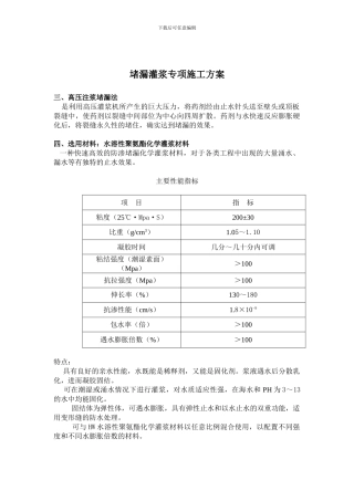 堵漏灌浆专项施工方案