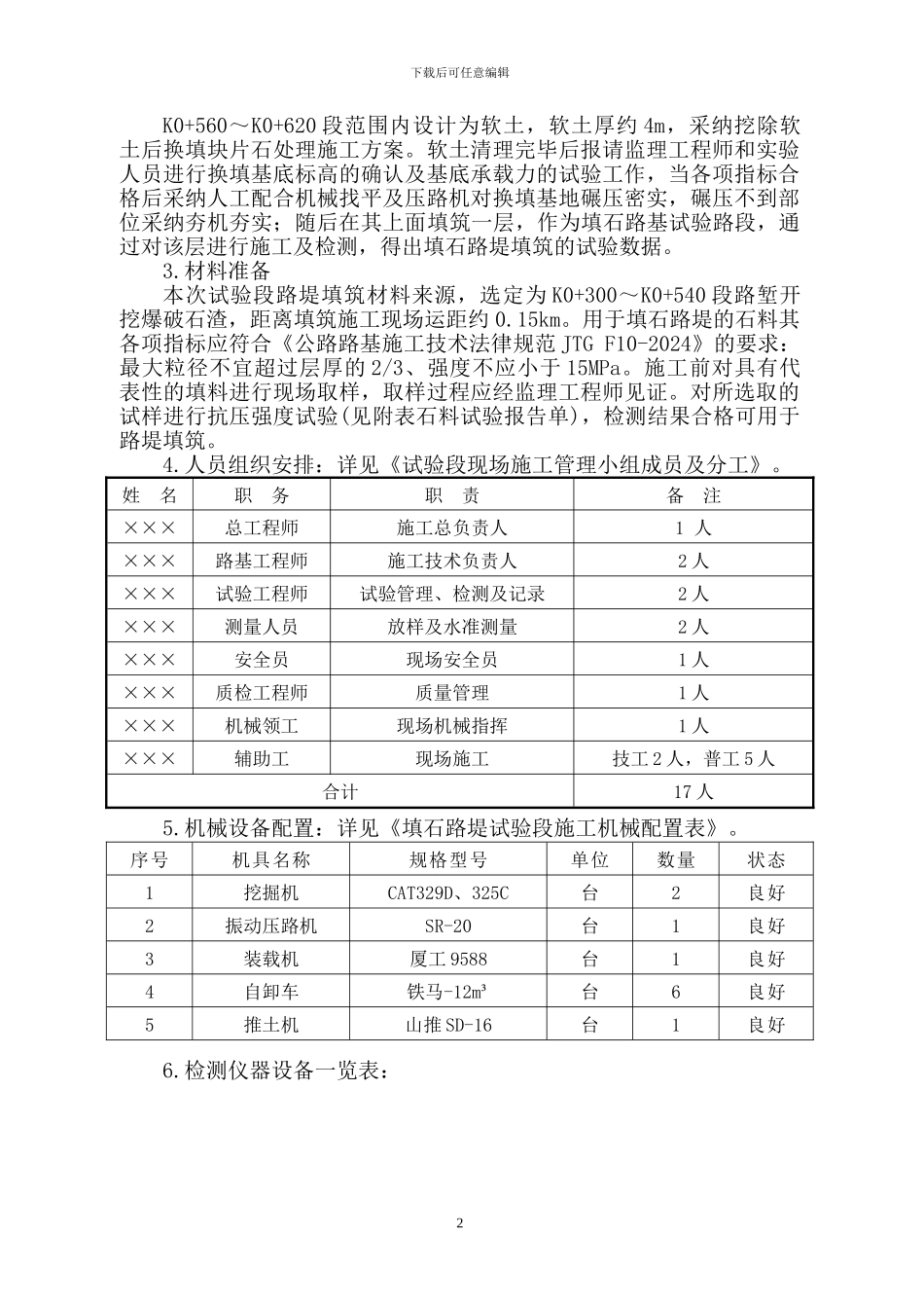 填石路堤试验段专项施工方案_第3页