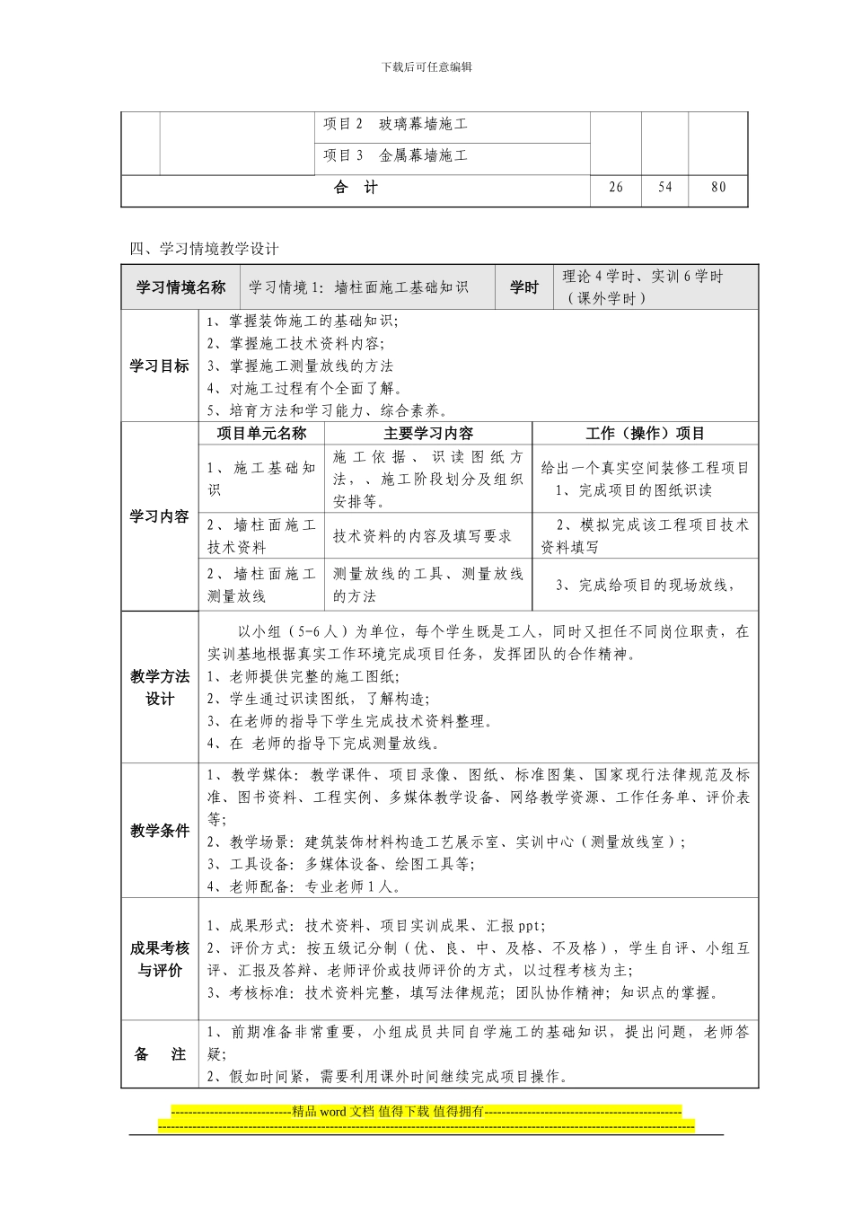 墙柱面装饰施工课程标准_第3页