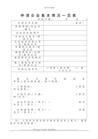 外地建筑施工企业进金注册备案资料