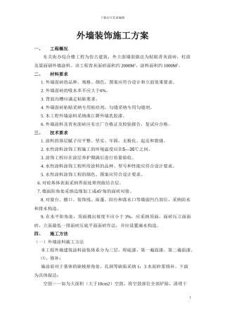 外墙装饰施工方案()