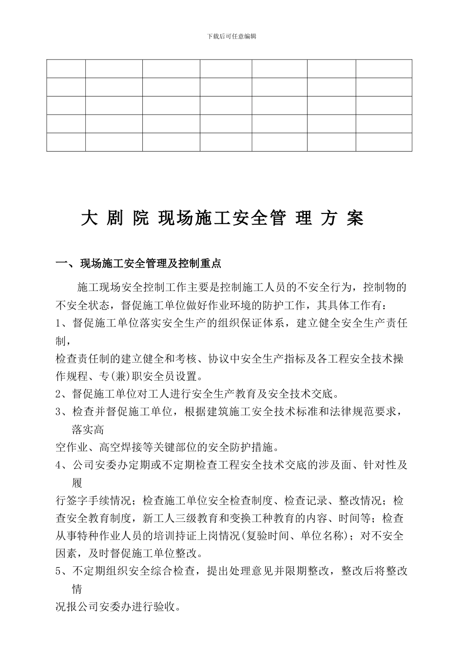 大剧院施工现场安全管理、消防安全、治安保卫管理方案_第3页
