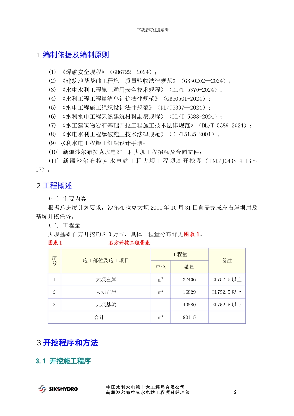 大坝土石方开挖施工方案_第2页