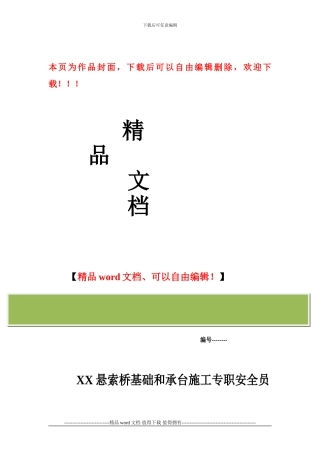 大桥专职安全员施工日志