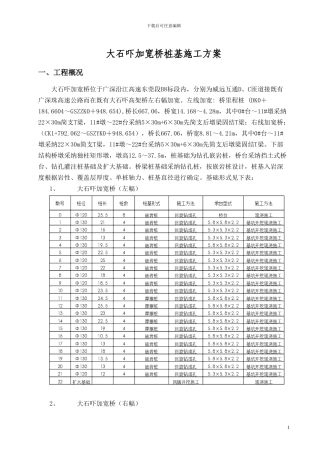 大石吓加宽桥桩基施工方案