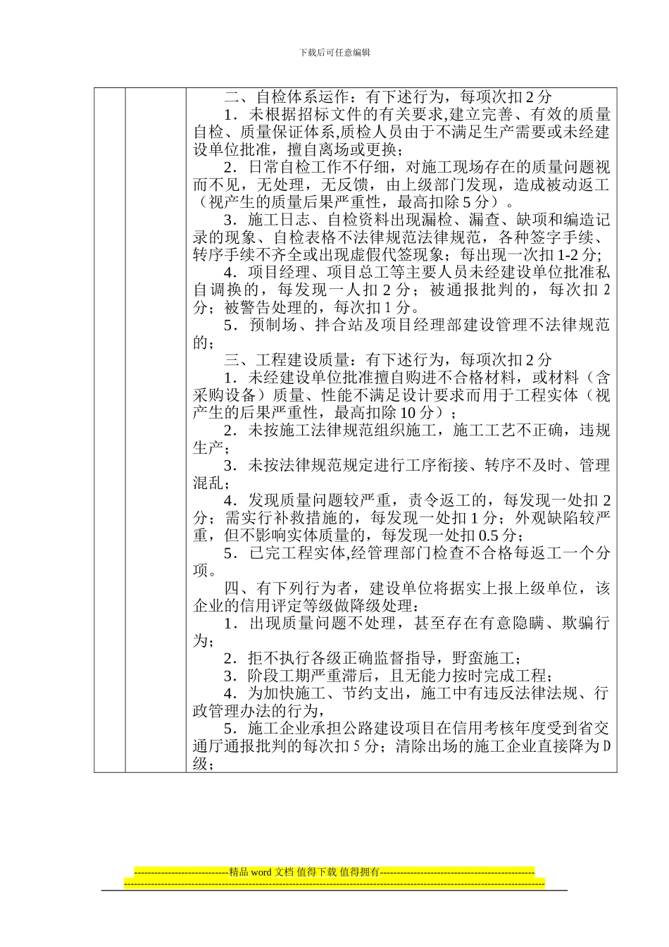 大连市公路施工企业信用考核评分标准_第3页