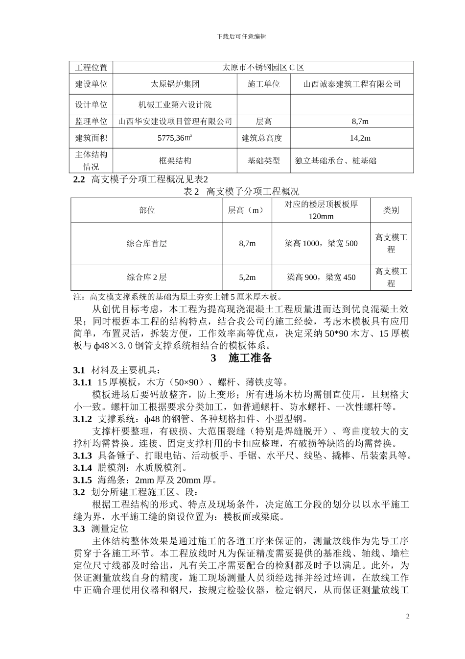 太锅综合库高支模工程施工方案(木模板_第3页