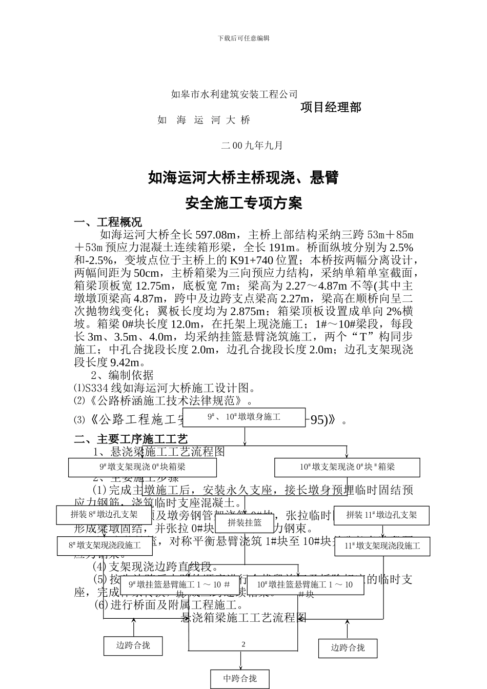如海运河大桥悬臂挂篮安全施工方案_第2页