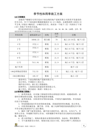季节性和雨季施工方案