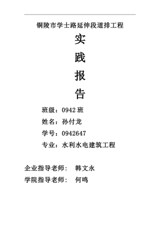 学士路道排工程施工组织设计2