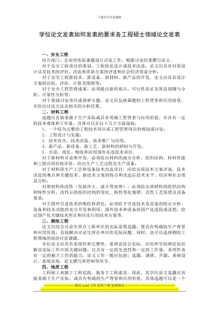 学位论文发表如何发表的要求各工程硕士领域论文发表