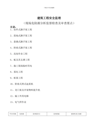 安全、文明施工监理检查资料