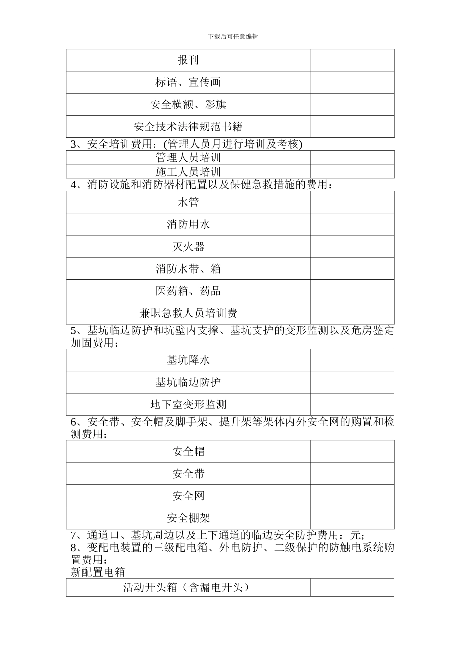 安全文明施工措施费用计划明细_第2页