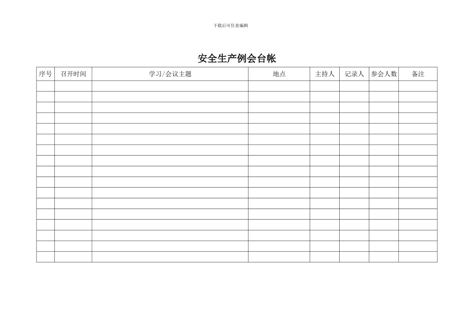 安全生产例会台帐_第1页