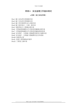 安全监理规程中施工单位用表