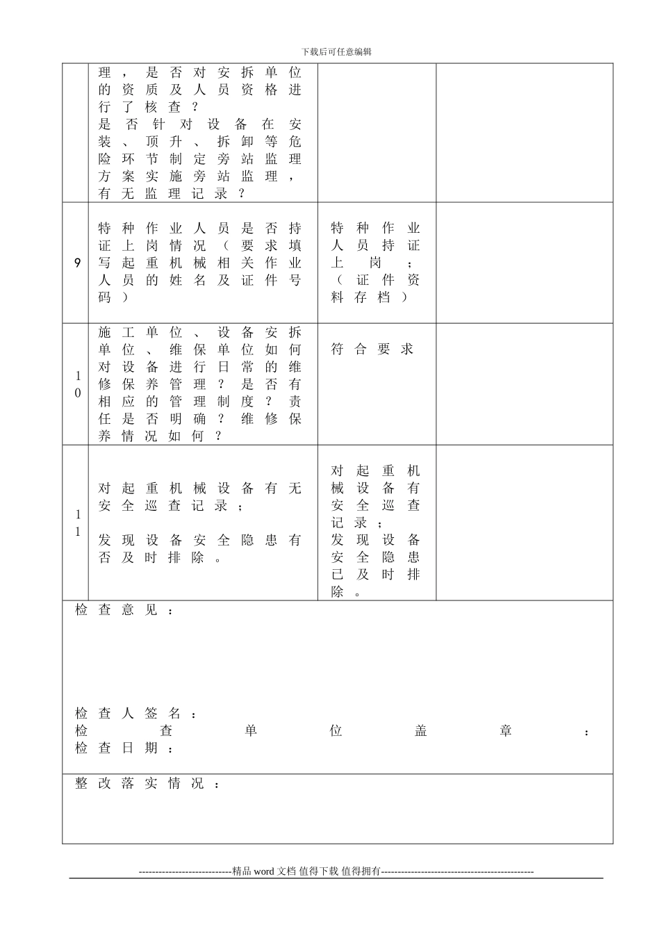 安表附件1：建筑施工起重机械自查自纠表1_第3页
