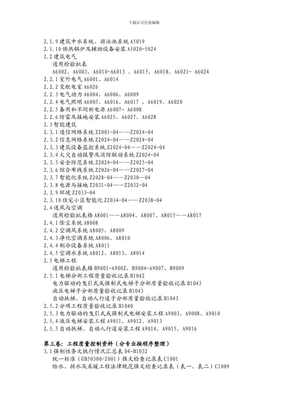 安装工程施工技术资料整编目录_第2页