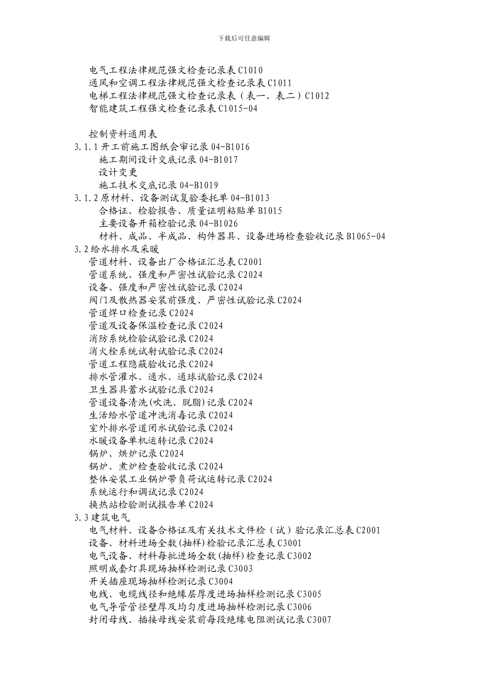 安装工程施工技术资料整编目录_第3页
