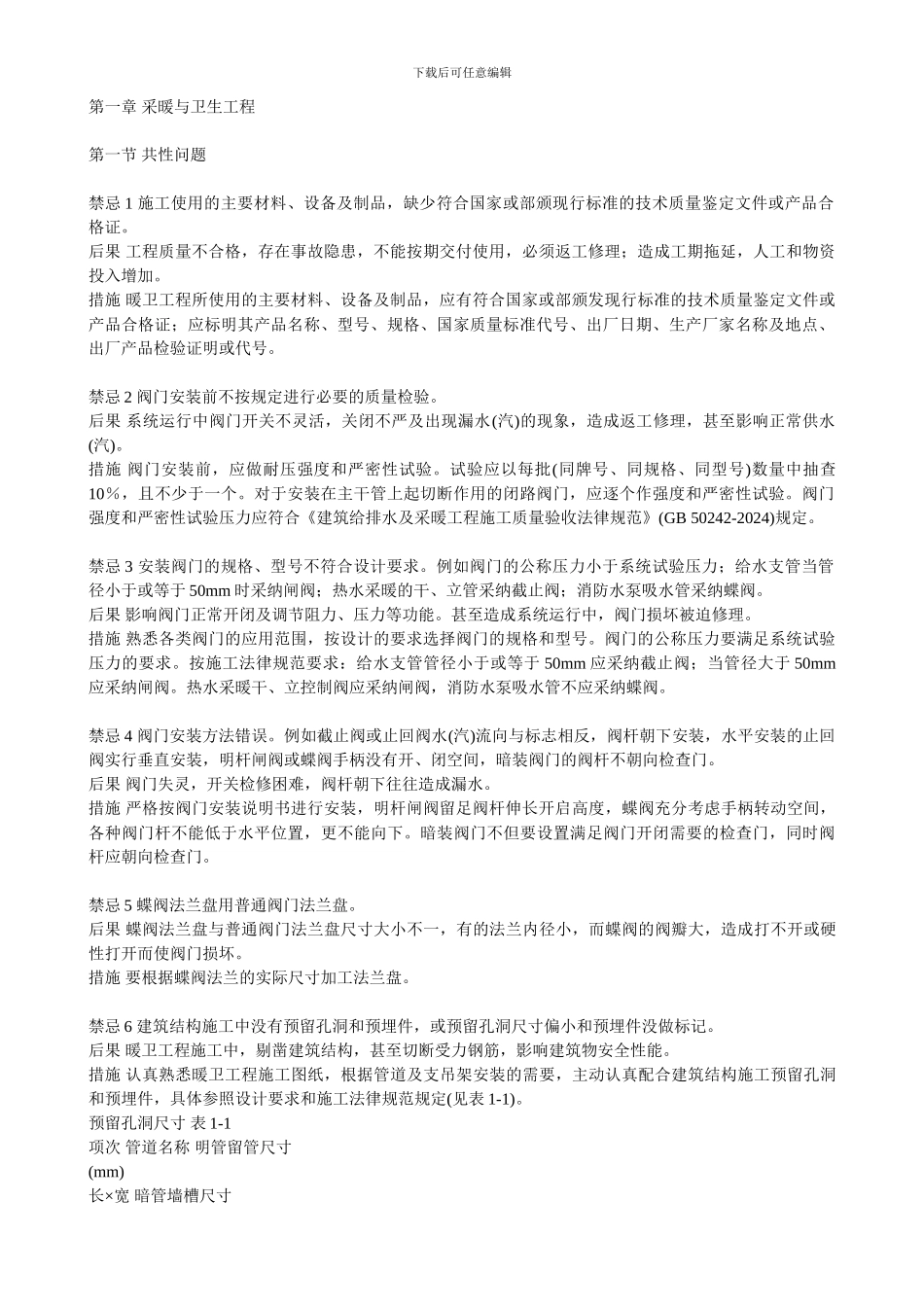 安装工程禁忌手册_第1页