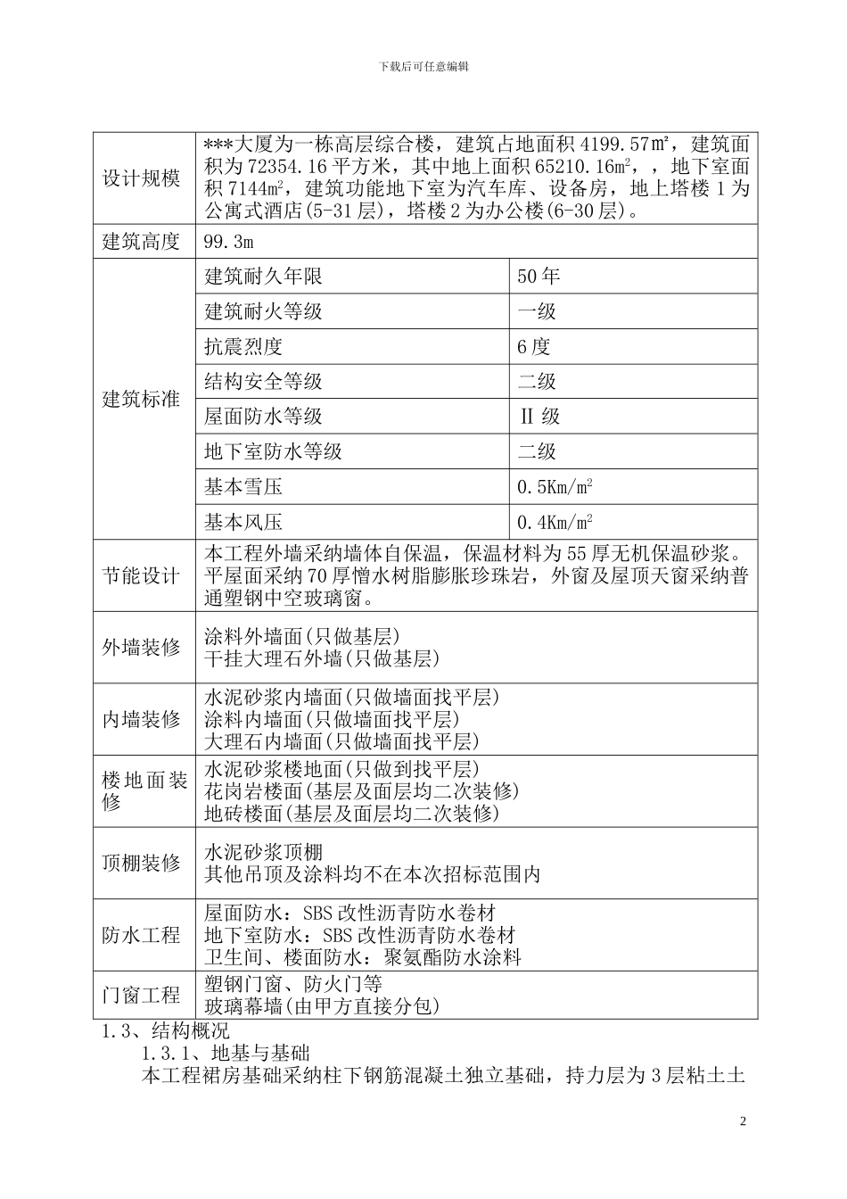 完整的高层建筑施工组织设计文件_第2页