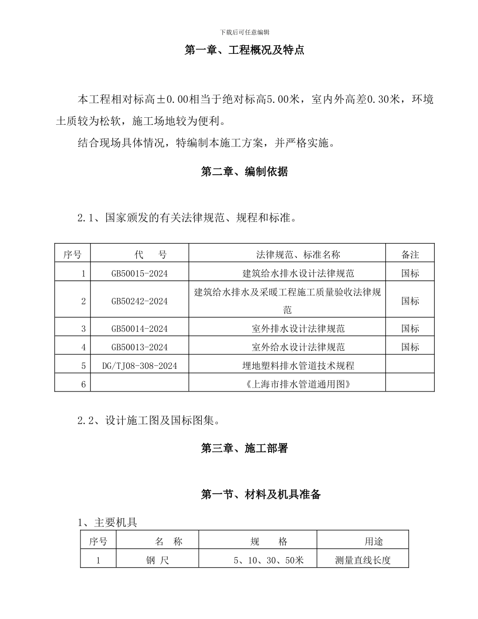 室外雨污水管网专项施工方案_第2页