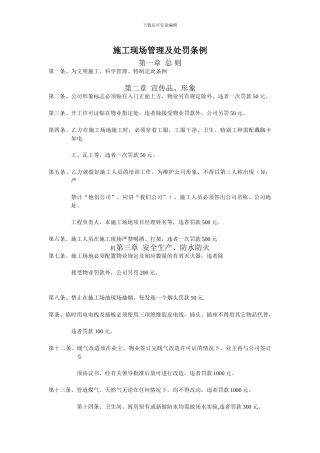 家装施工现场管理及处罚条例