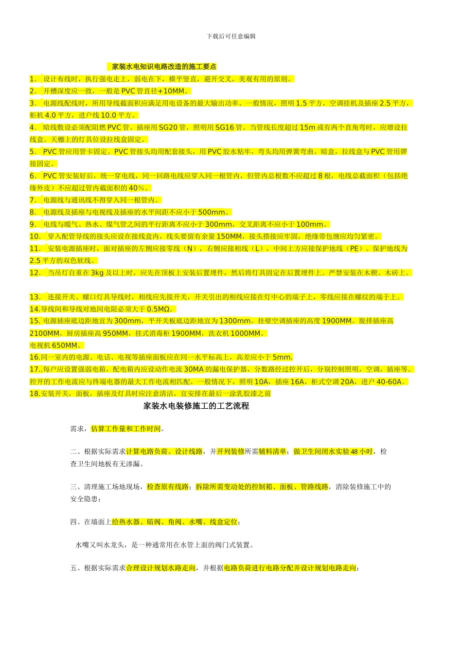 家装水电知识电路改造的施工要点_第1页