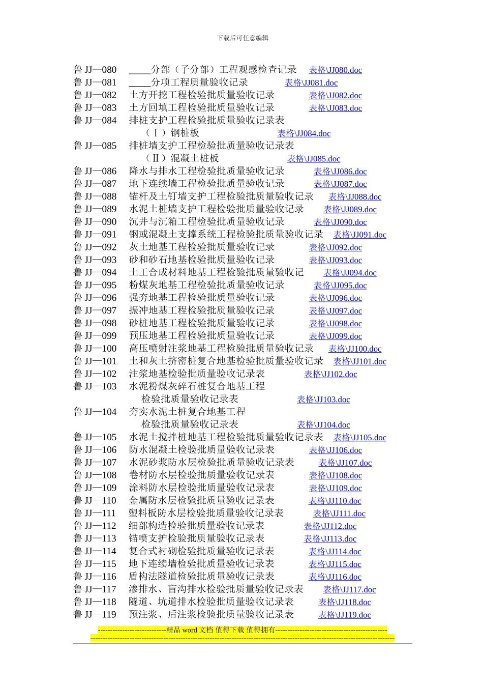 山东省建筑与结构工程施工技术资料通用表格目录_第3页