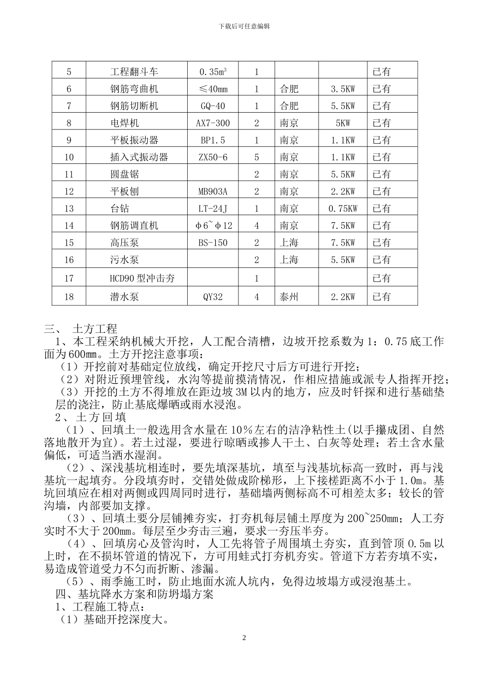 山西朔州东易煤矿排水管沟施工措施_第2页