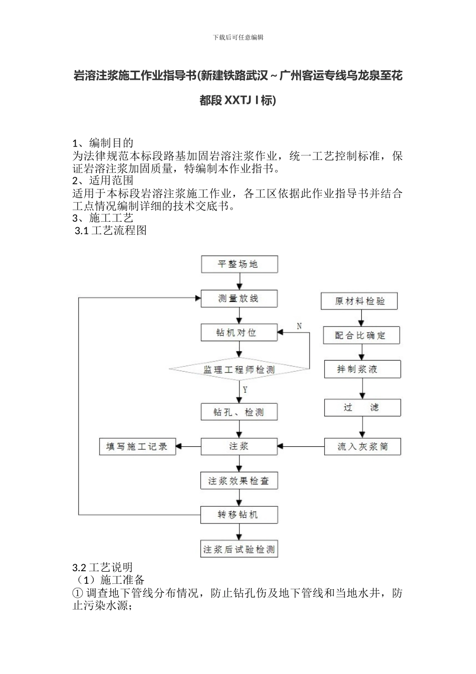 岩溶注浆施工作业指导书_第1页