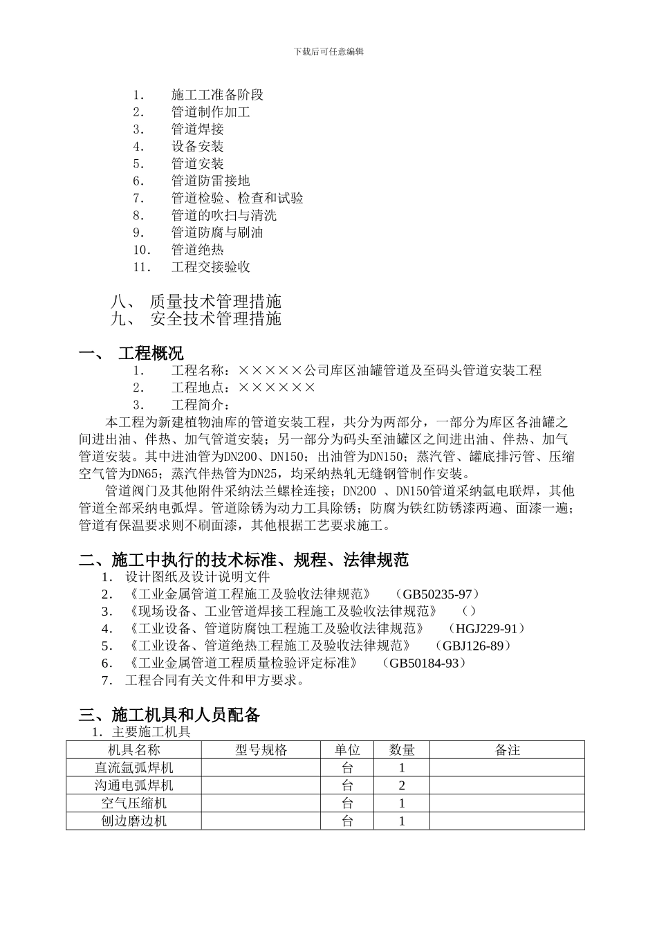 工业管道安装施工组织设计施工方案_第2页