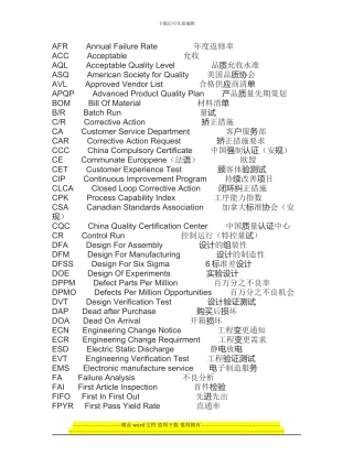 工程专有名词