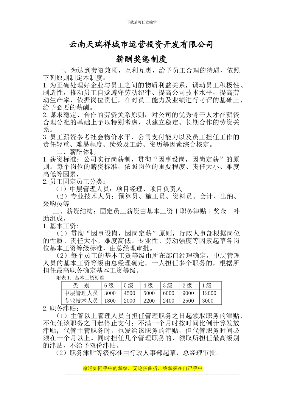 工程公司薪酬管理制度_第1页