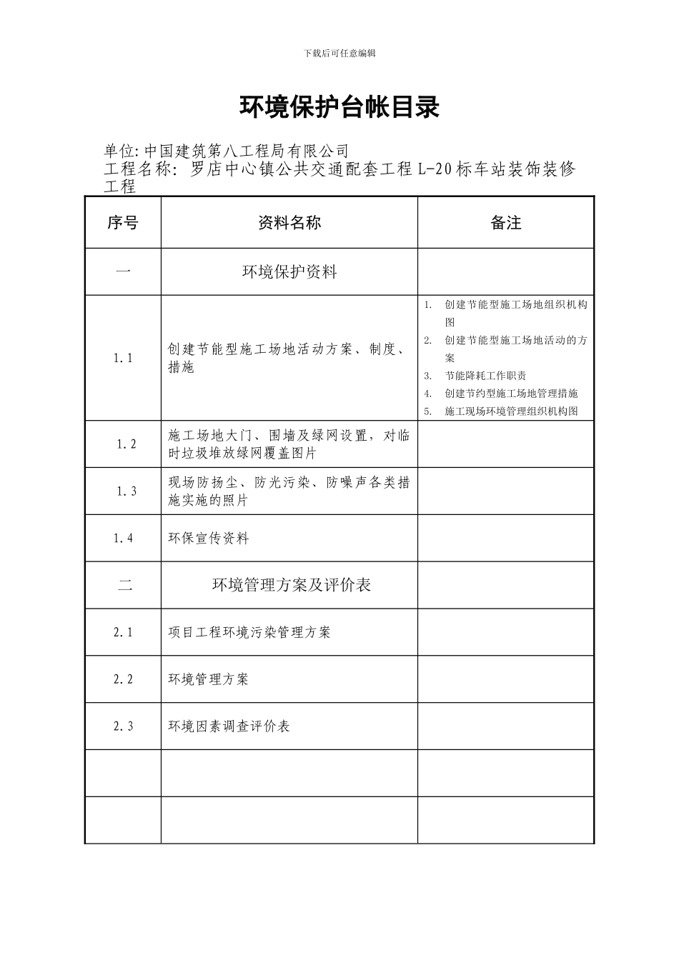 工程台帐目录_第1页